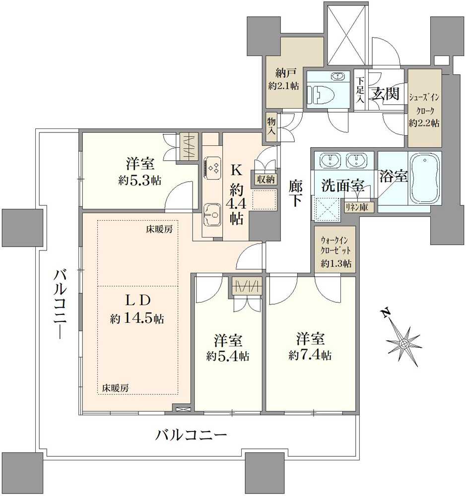 行徳ニューグランドハイツD棟の間取図