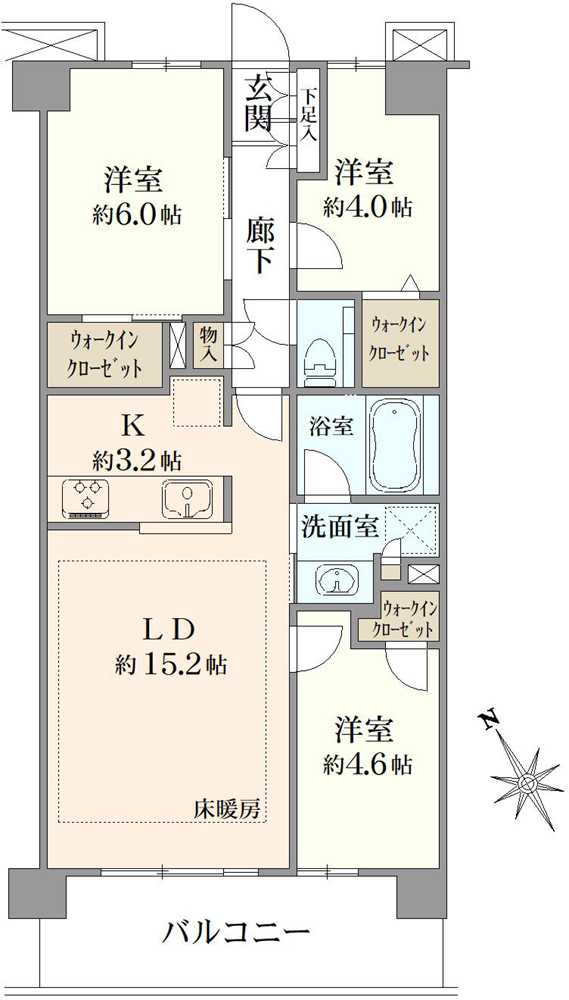 エクセレントシティ船橋東中山の間取図