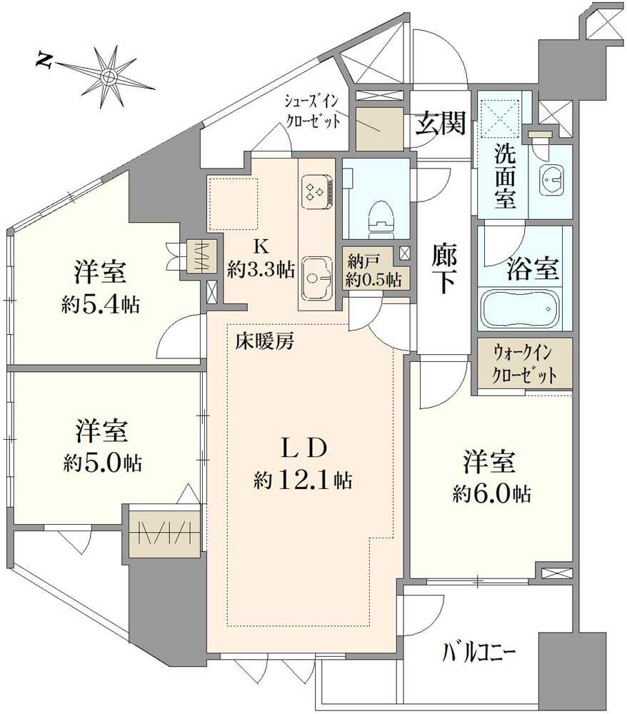 プラウド市川マークスの間取図