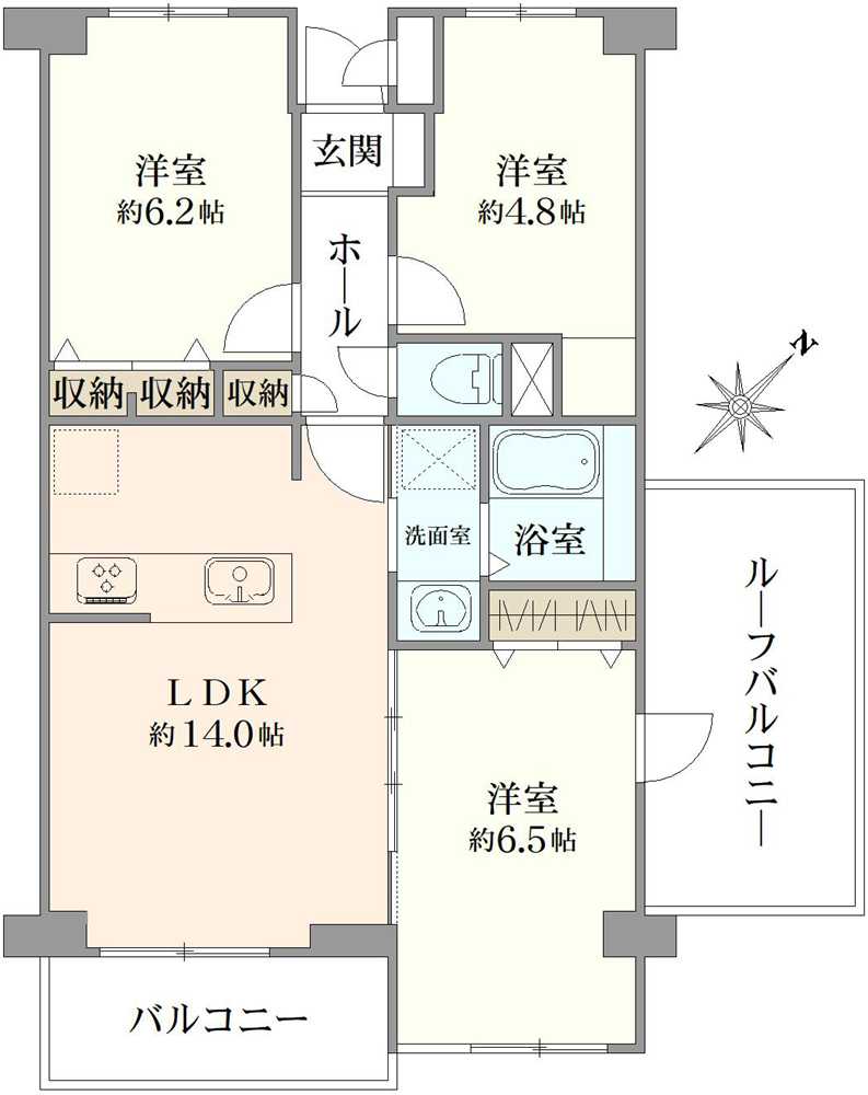 サザンコーポラスA棟の間取図