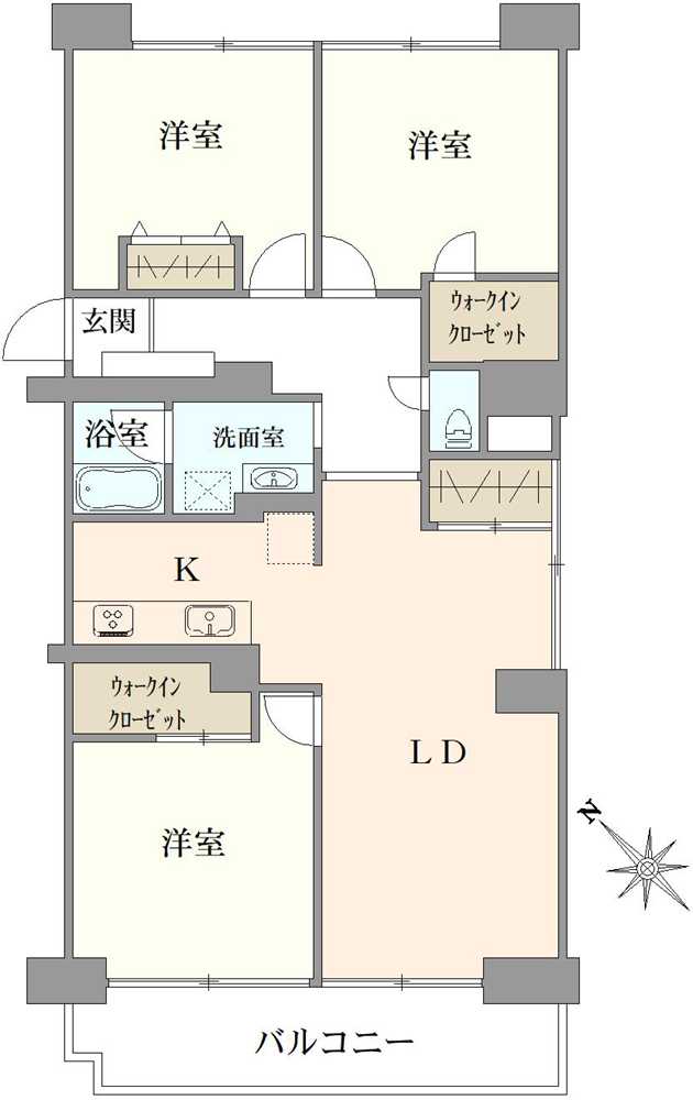 西船橋ハイム3号棟の間取図