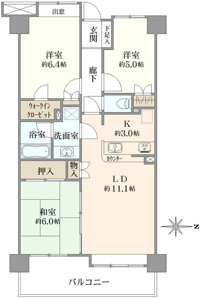 コスモ西大島グランステージ東棟の間取図