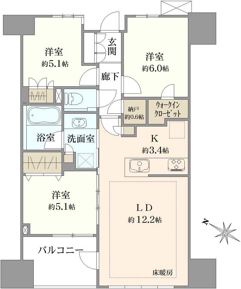 プラウド市川マークスの間取図