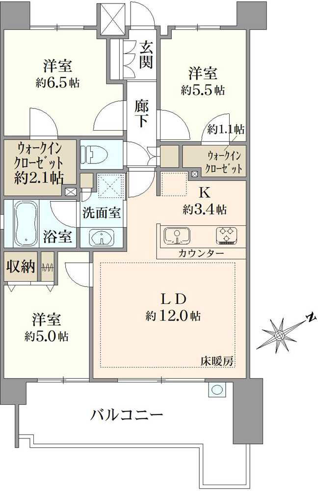 ウエリス津田沼の間取図
