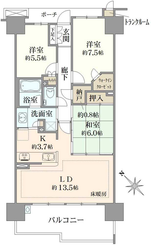 プラウドシティ稲毛海岸レジデンスの間取図
