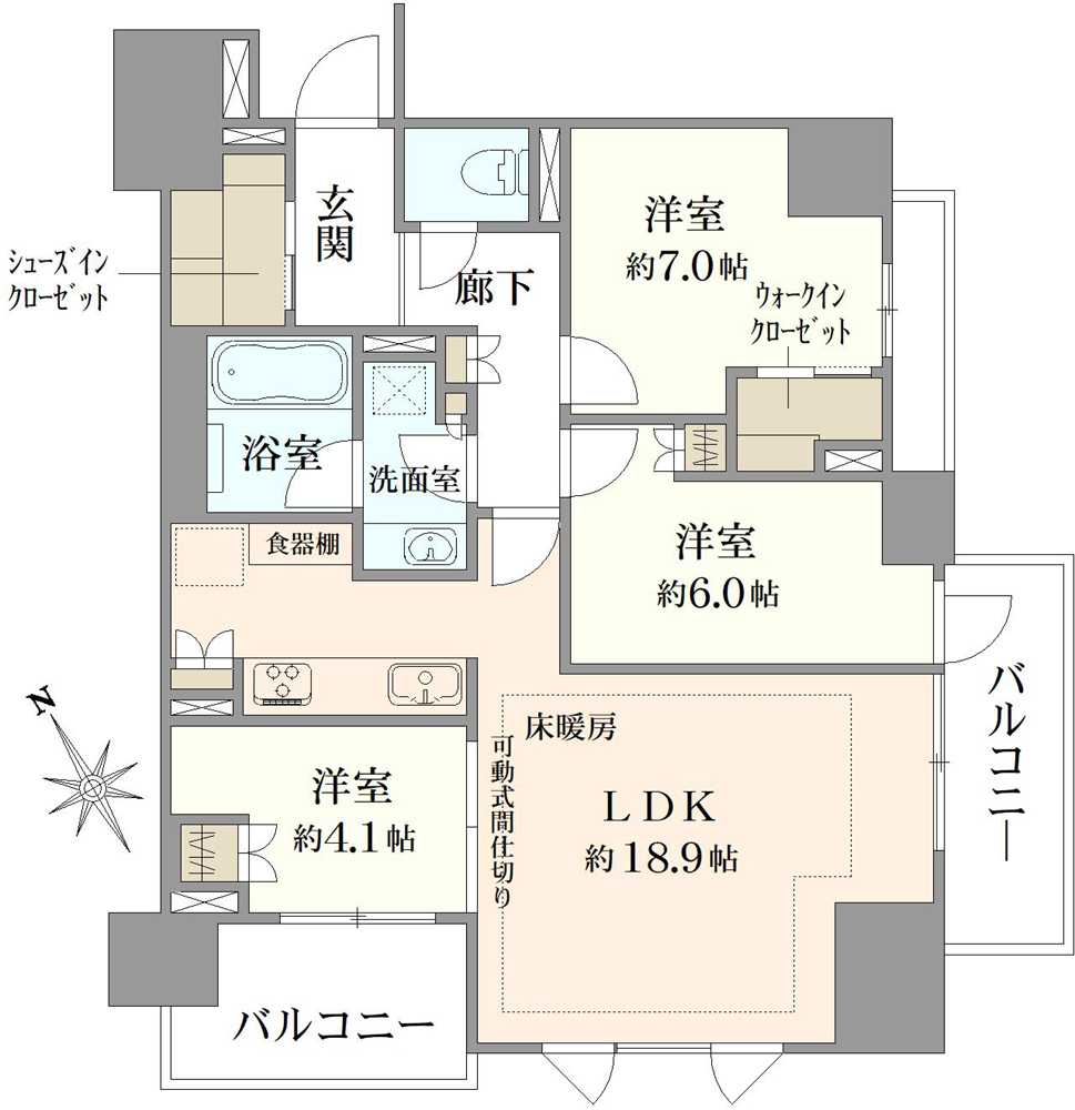 パークホームズ市川真間の間取図