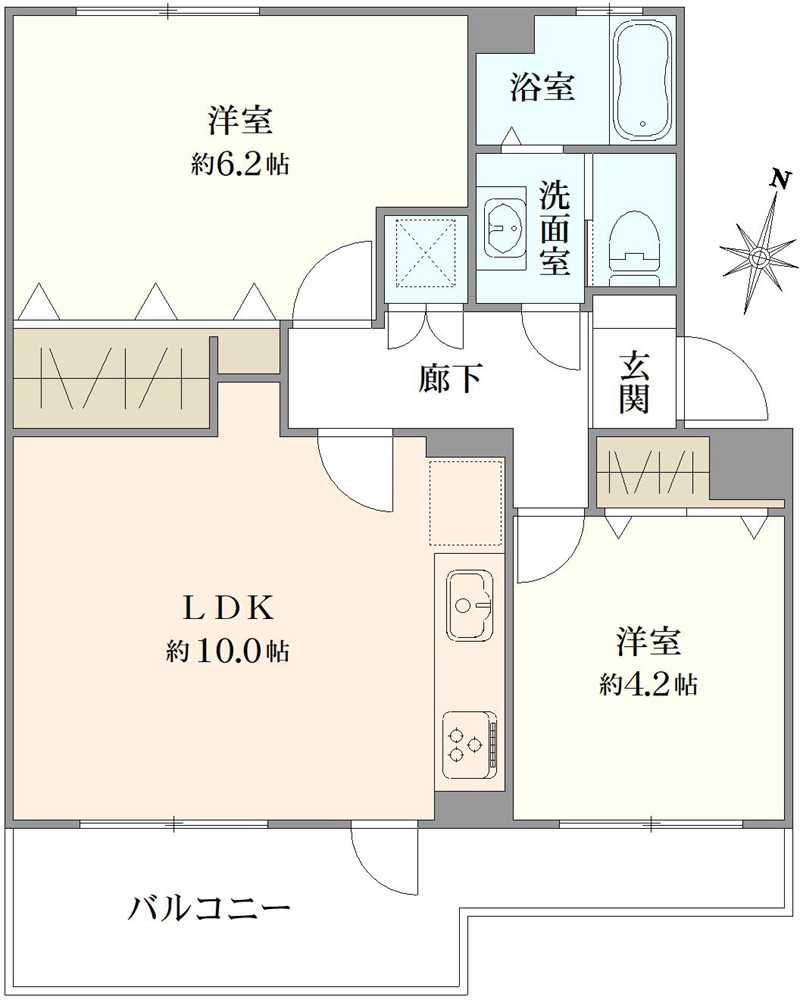 市川中山団地7号棟の間取図