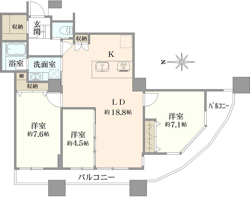 西戸山タワーホウムズセントラルタワーの間取図