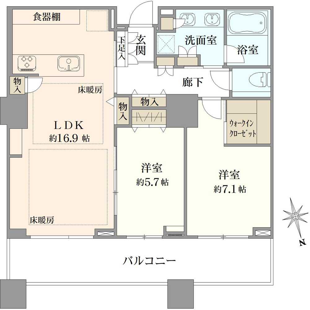 パークコート麻布十番ザ・タワーの間取図