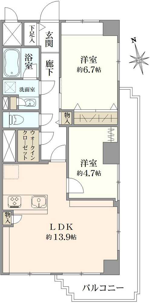 スカイエスタの間取図