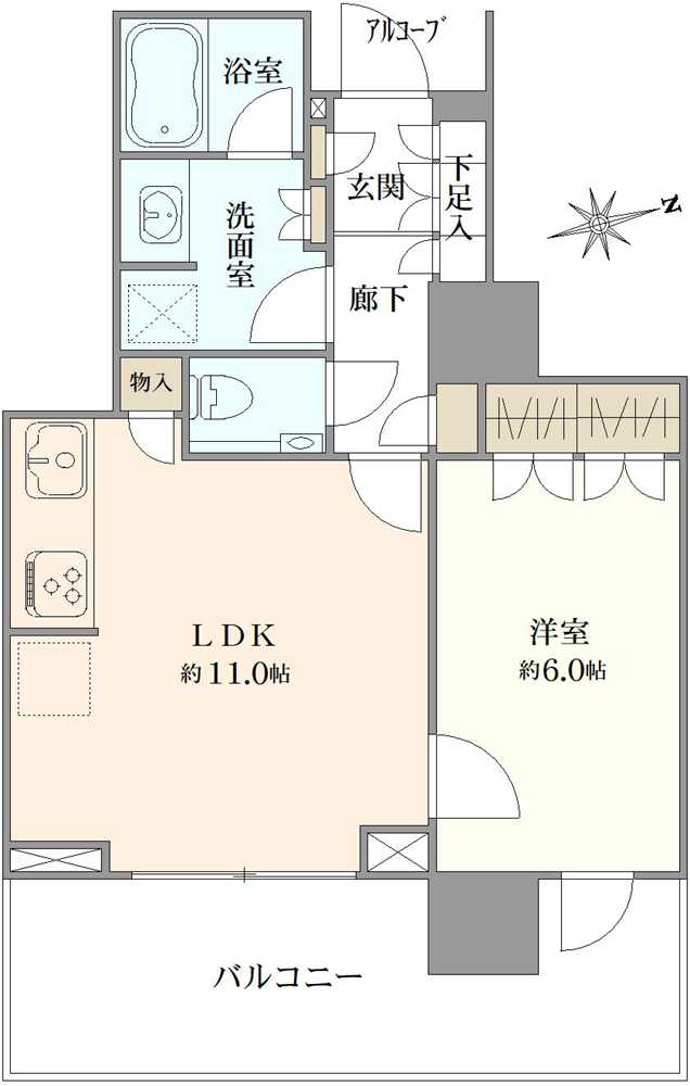 プラウドタワー芝浦の間取図