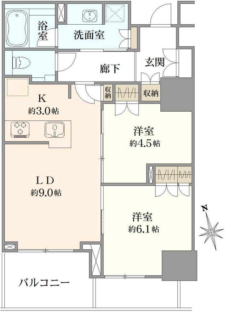プラウドタワー芝浦の間取図