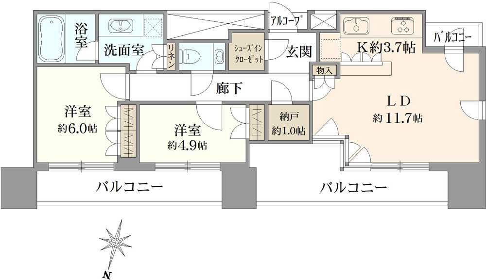カテリーナ三田タワースイート　ウエストアークの間取図