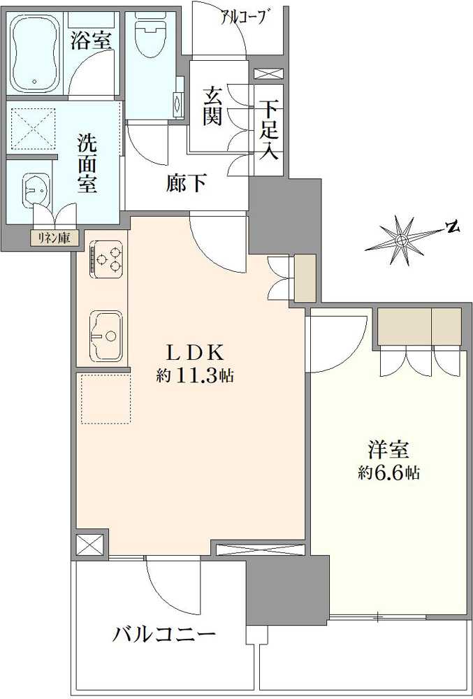 プラウドタワー芝浦の間取図