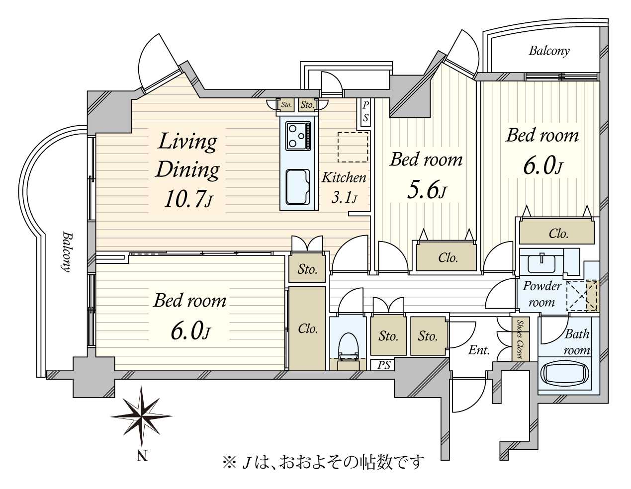 朝日マンション駒場B棟の間取図