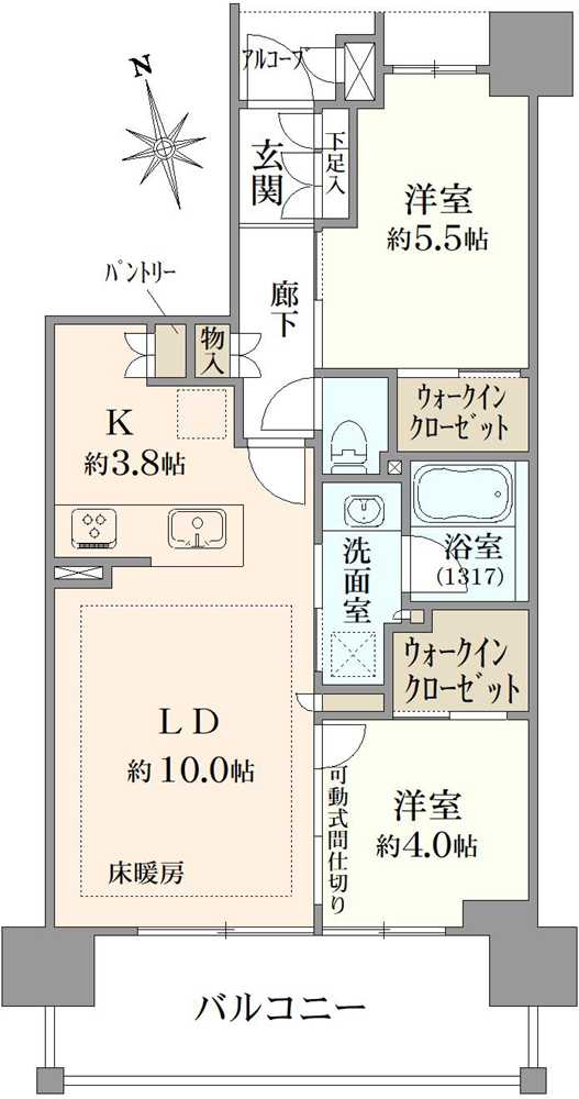 レジデンシャル上板橋パークゲートの間取図