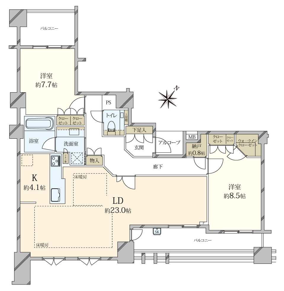 プラウド芦屋東山の間取図
