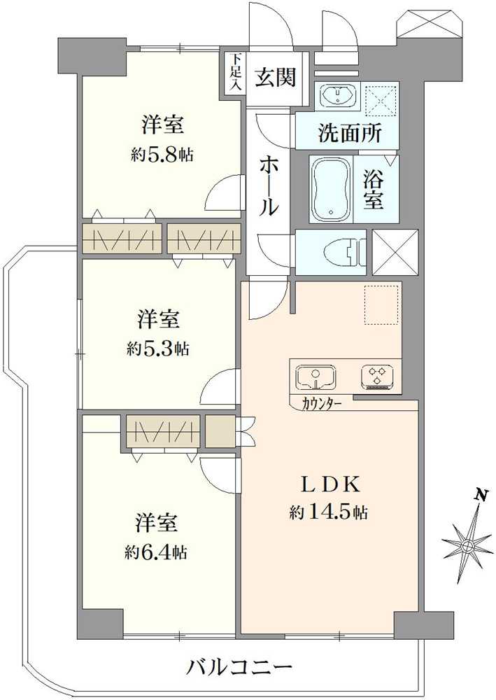 日商岩井草加マンションの間取図