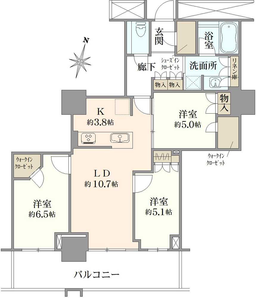 プラウドタワー金町の間取図