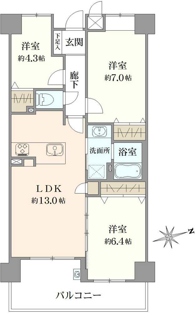ヴィルヌーブガーデンズ綾瀬の間取図