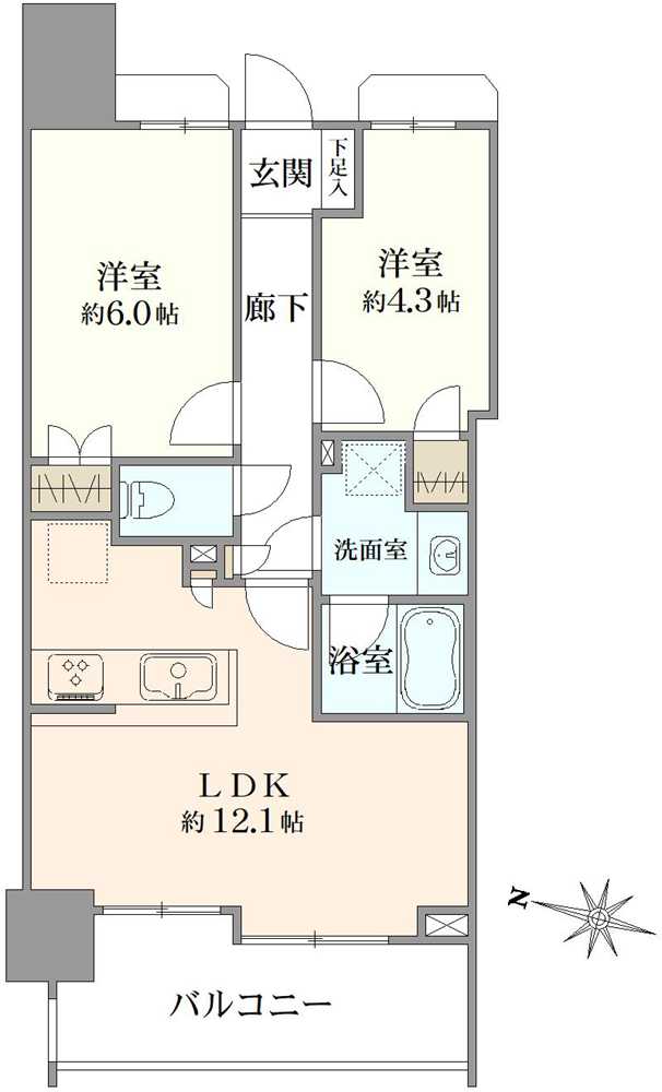 ライオンズ亀有駅前レジデンスの間取図
