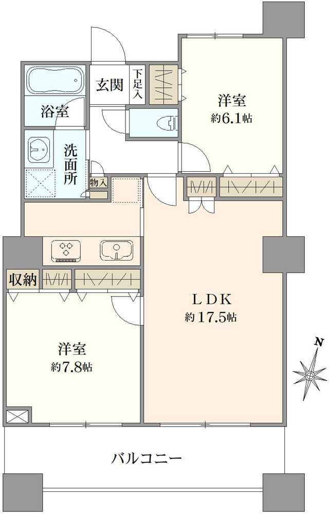 ヴィナシス金町タワーレジデンスの間取図