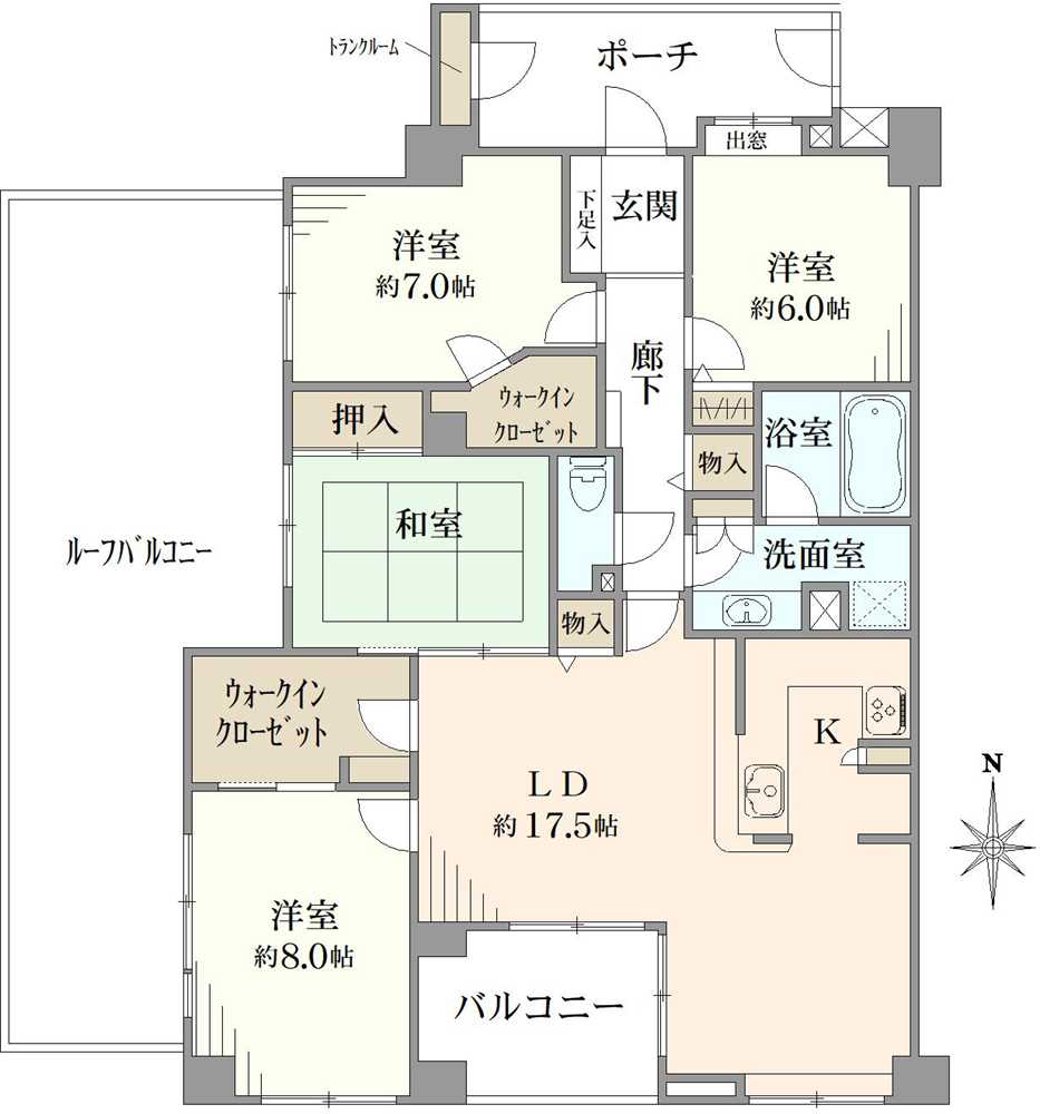 ライオンズヴィアーレ北綾瀬壱番館の間取図