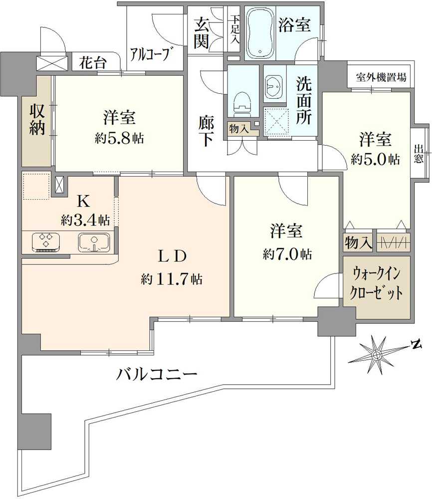 グランフラッツ千住3丁目の間取図