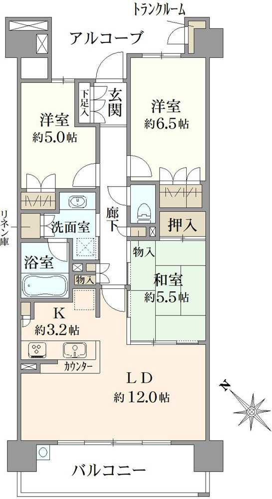 リライズガーデン西新井スカイレジデンスの間取図