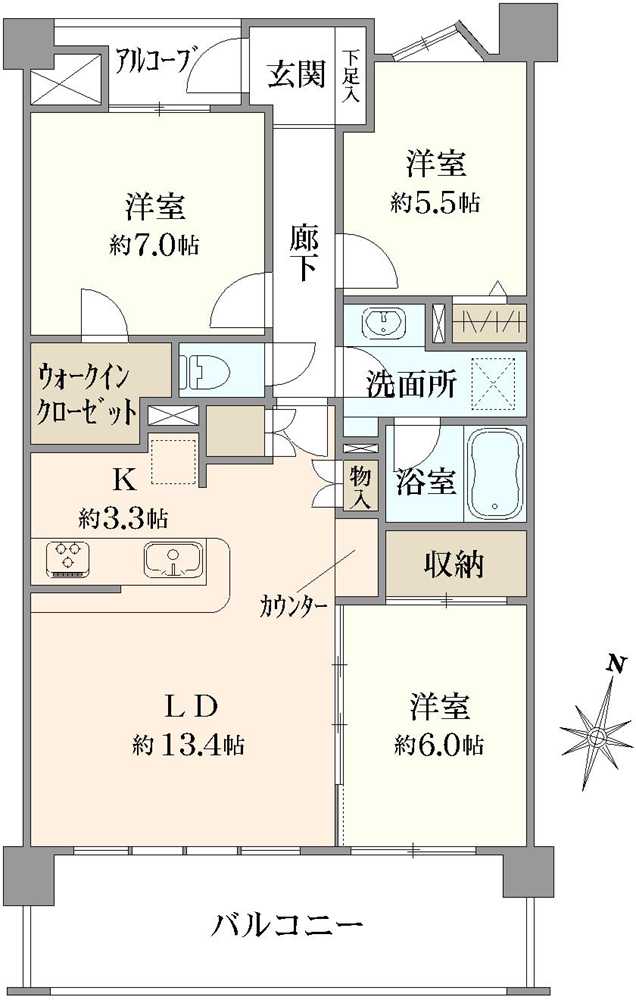レクセルマンション北千住の間取図