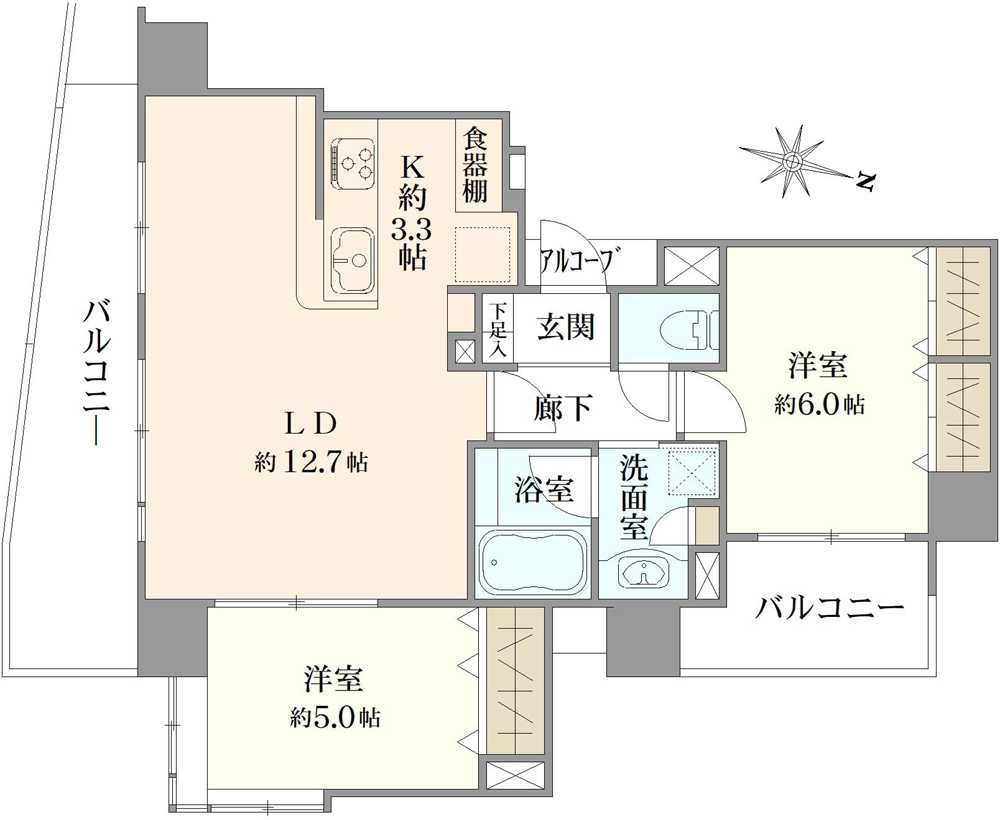 ライオンズグローベル北千住シティマークスの間取図