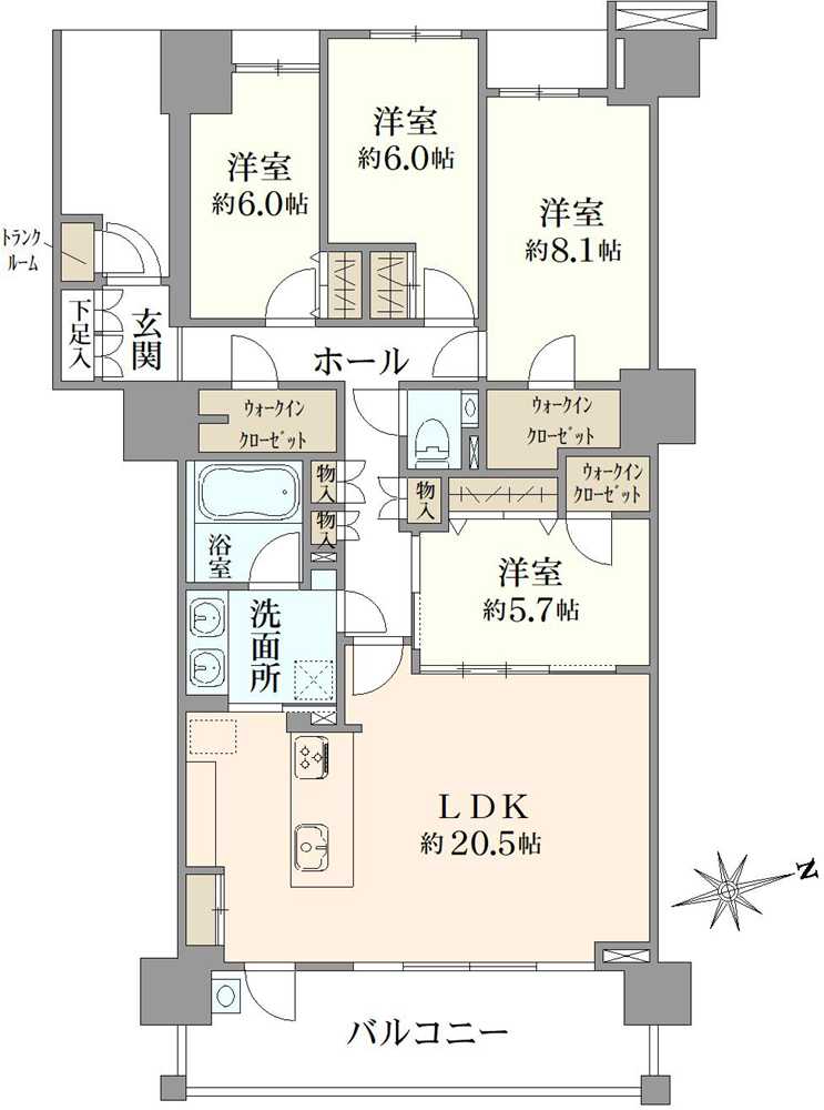 シーガーデン新浦安C棟の間取図