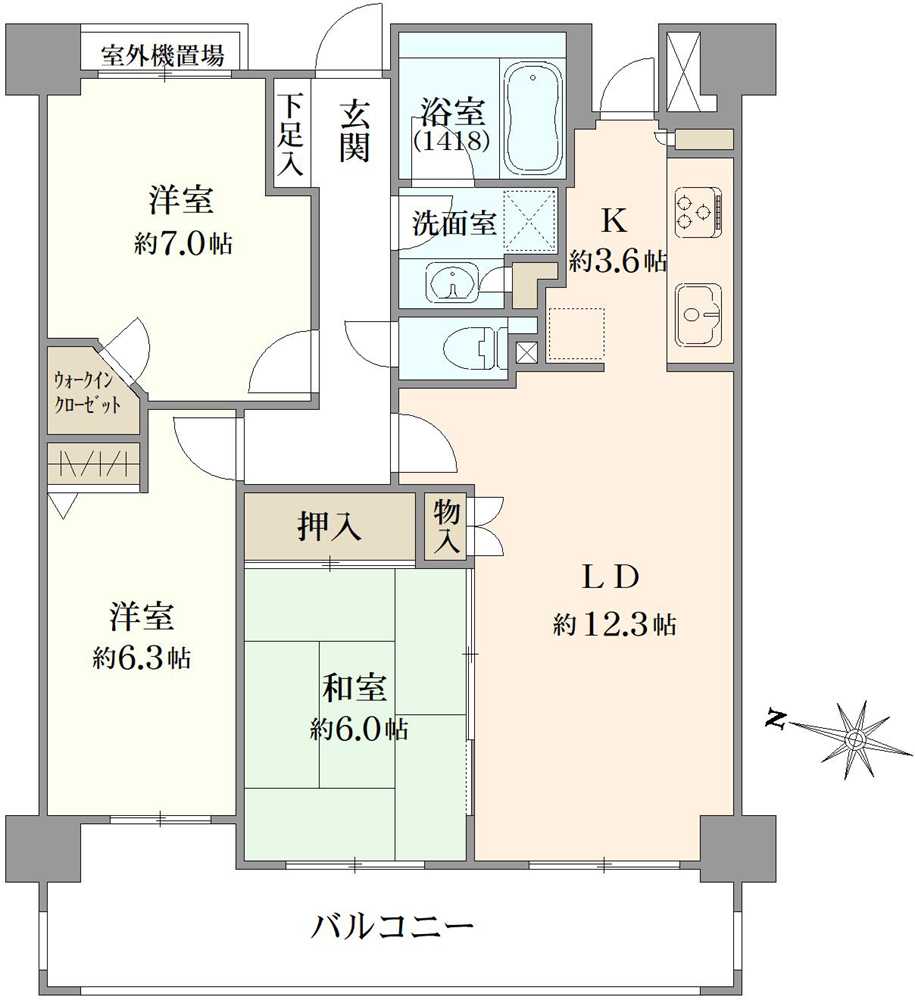 ライオンズヴィアーレ横濱ベイ壱番館の間取図