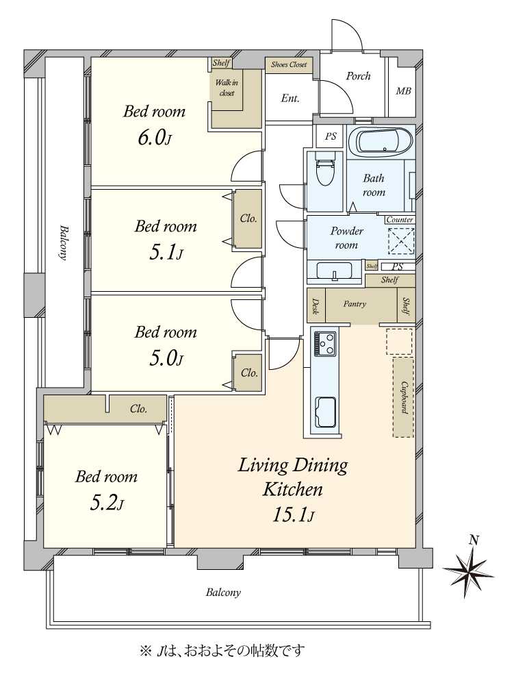 大森パーク・ホームズ　ベイサイドコートの間取図