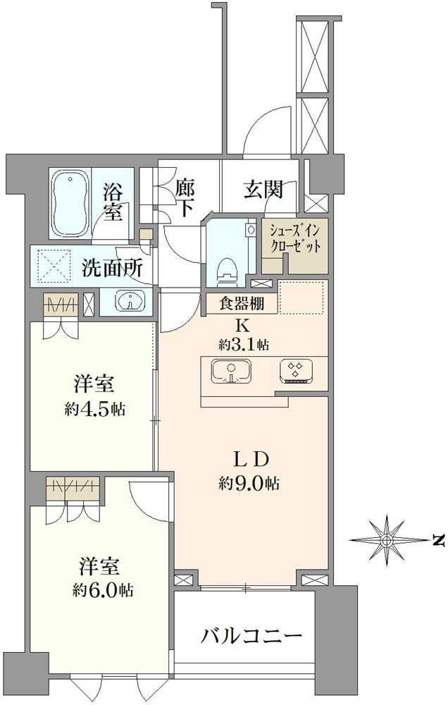 グランツオーベル中野の間取図