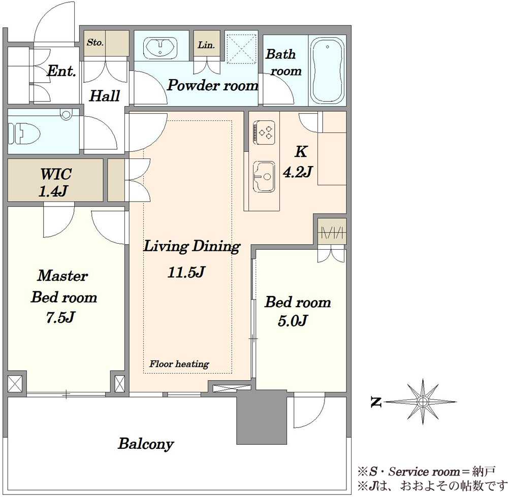 HARUMI FLAG SUN VILLAGE 晴海フラッグT棟の間取図