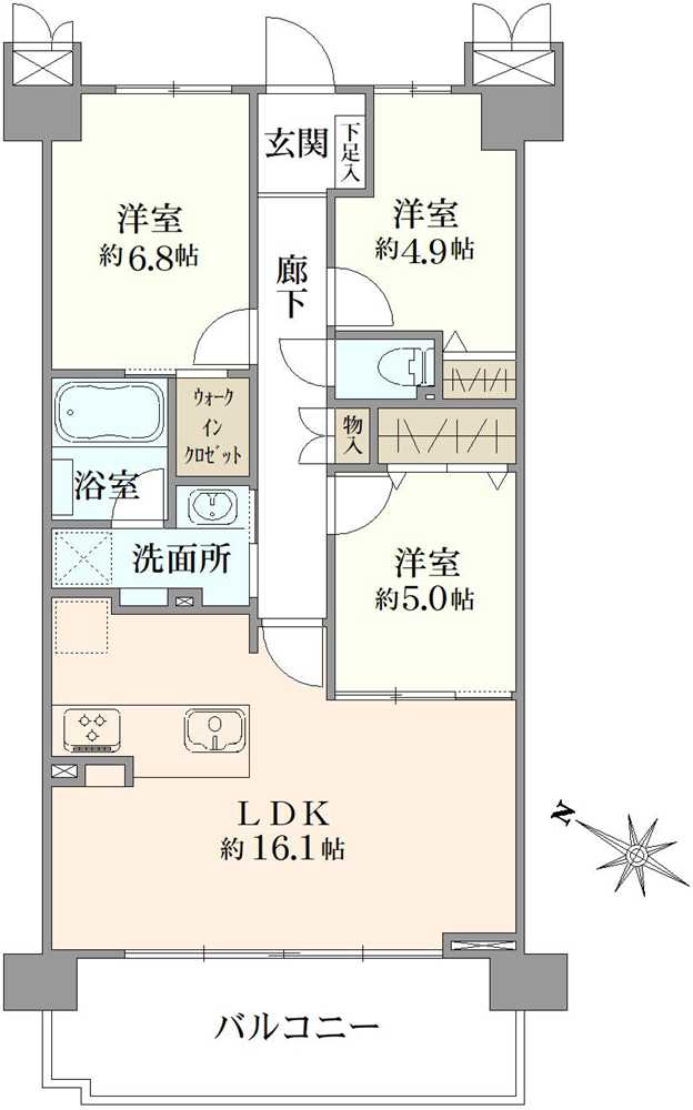 サンヴェールひばりヶ丘ガーデンシティの間取図