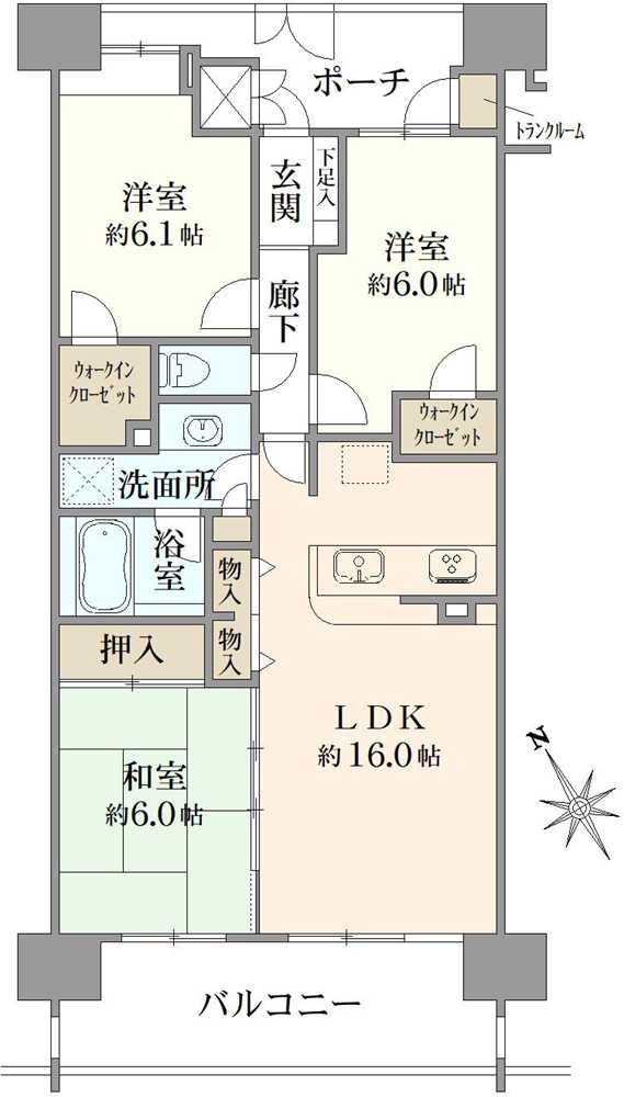 コスモひばりが丘ザ・ガーデンズフォートブリリアントヒルの間取図