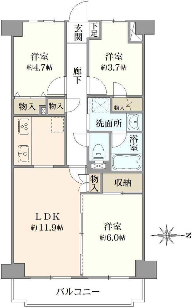 エンゼルハイム石神井公園　壱番館の間取図