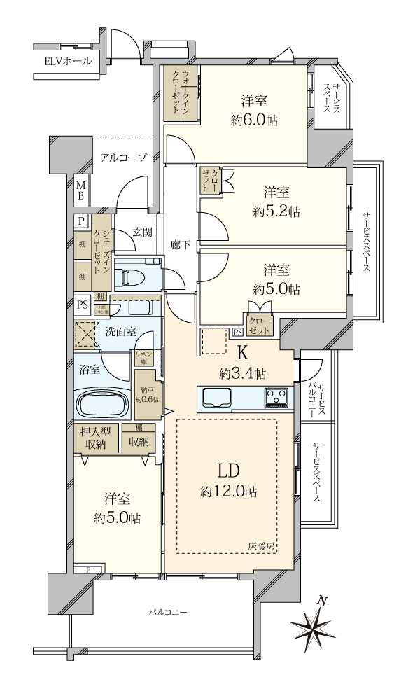 プラウドさいたま新都心の間取図
