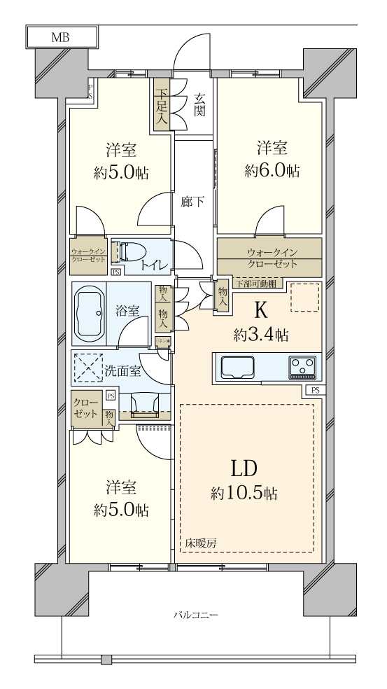 SHINTO CITY　III街区H棟の間取図