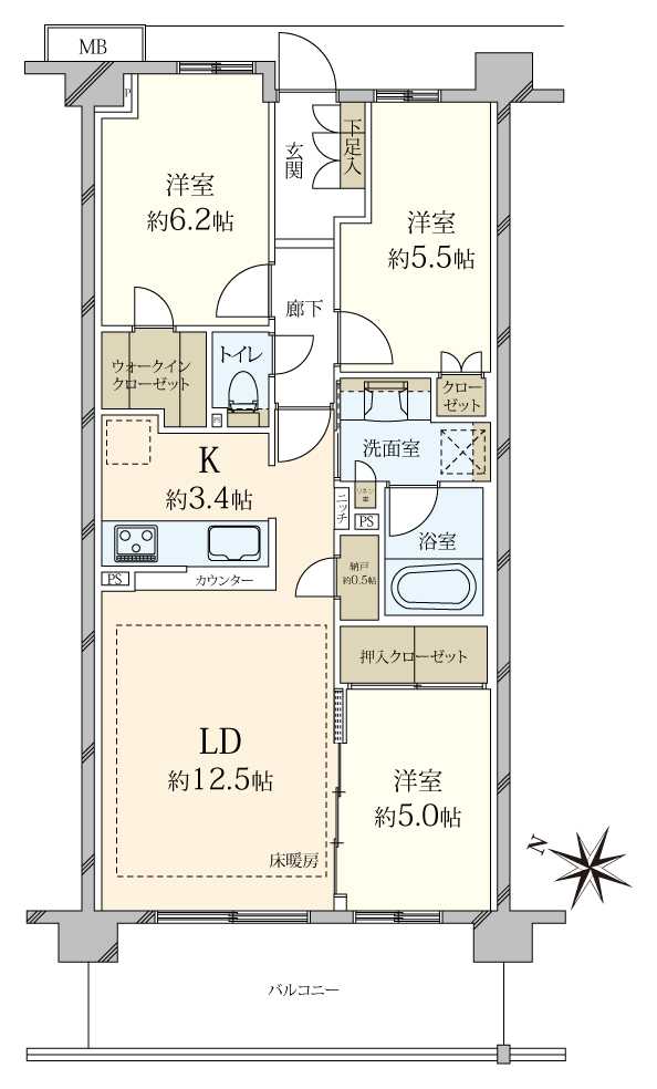 オハナ中浦和の間取図