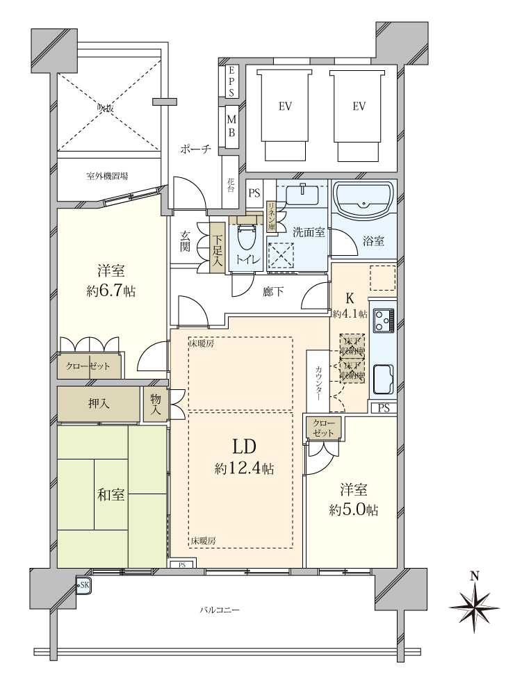 プラウド大宮日進の間取図