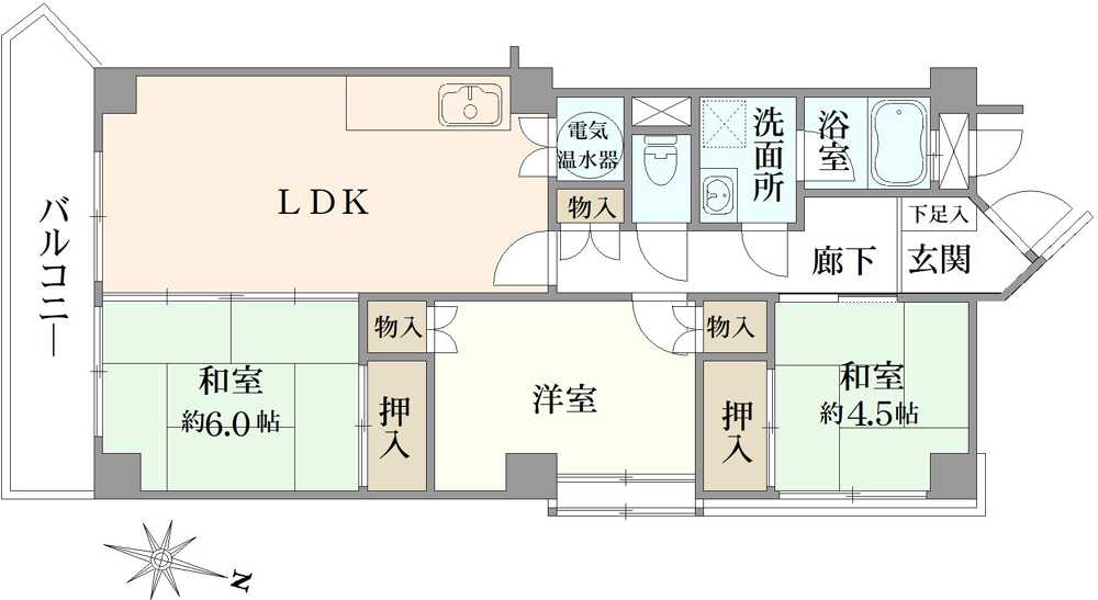 サン・フォーレ国立の間取図