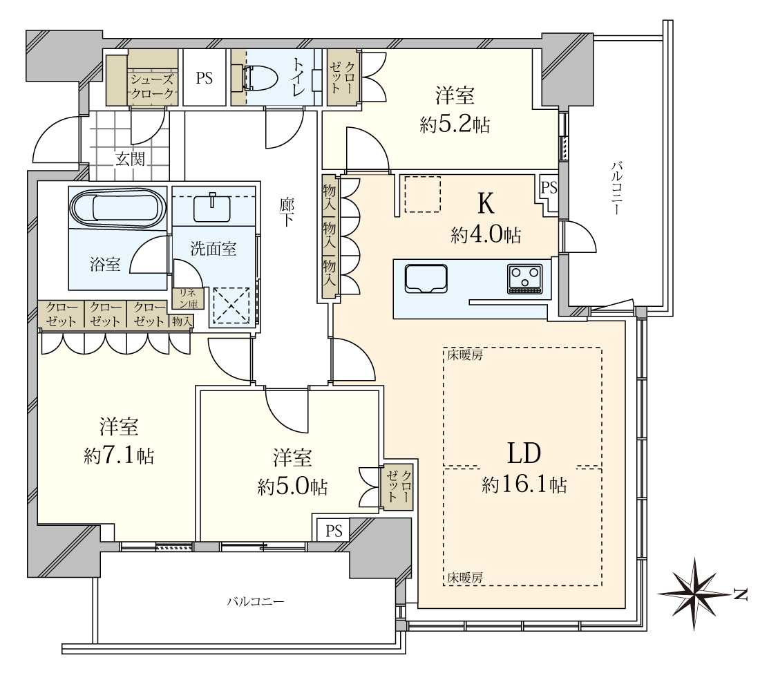 グランドメゾン新梅田タワー　THE CLUB RESIDENCEの間取図