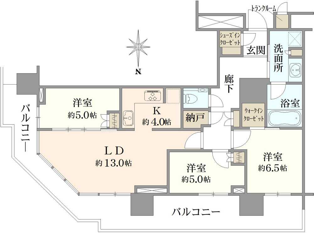 プラウドタワー名古屋錦の間取図