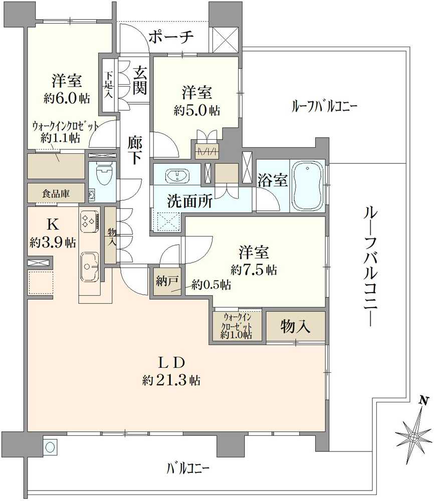プラウド上社の間取図