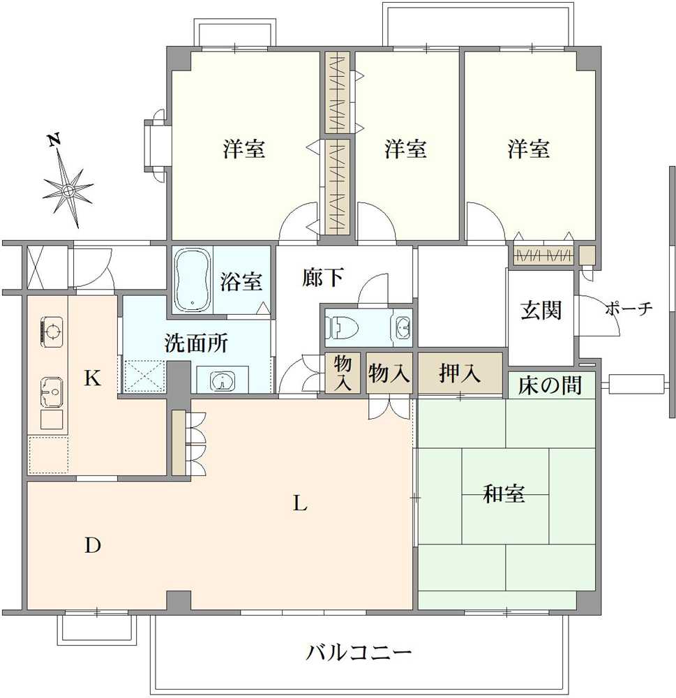 コープ野村川名山の間取図