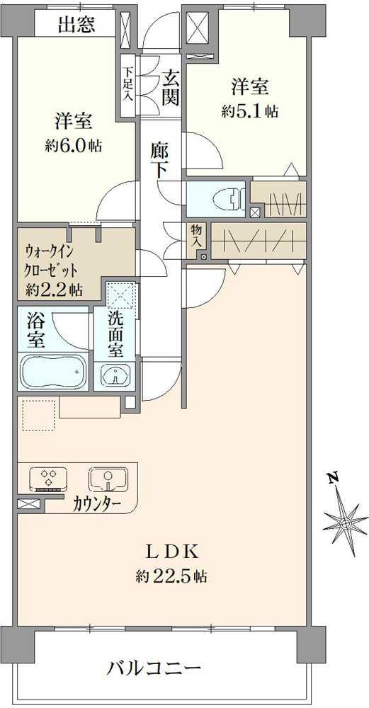 クレストフォルム南砂パークイーストの間取図