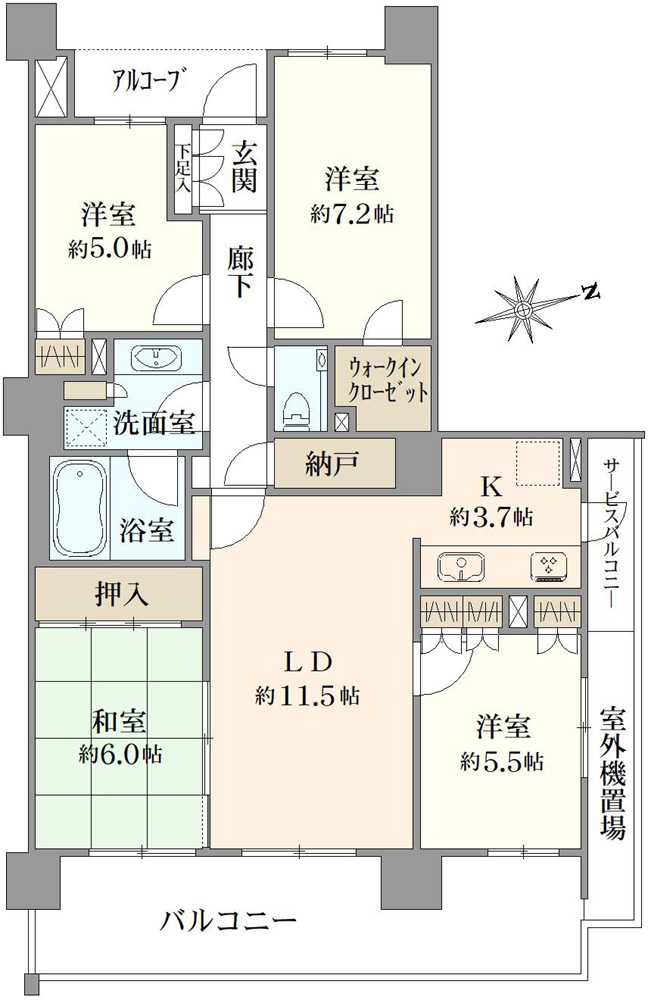 ザ・ステージオパークフロントタワーの間取図